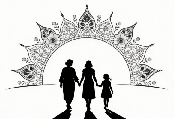 Download Generational Love Silhouette Mandala - Premium Resources
